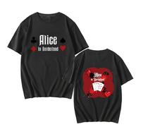 TJ-Sheenbo Alice in Borderland Emblem Aesthetic Tshirt,Men's and Women's Short-Sleeved Top (Black,M)
