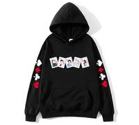 TJ-Sheenbo Alice in Borderland Hoodie, Inspired Graphic Pullover Sweatshirt, Fashion Long Sleeve Streetwear Style (black,XS)