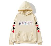 TJ-Sheenbo Alice in Borderland Hoodie, Inspired Graphic Pullover Sweatshirt, Fashion Long Sleeve Streetwear Style (khaki,M)