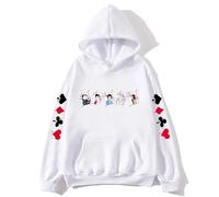 TJ-Sheenbo Alice in Borderland Hoodie, Inspired Graphic Pullover Sweatshirt, Fashion Long Sleeve Streetwear Style (white,L)
