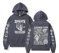TJ-Sheenbo Fourth Wing Hoodie - Basgiath War College Graphic Pullover for Men & Women Sweatshirt (dark grey,L)