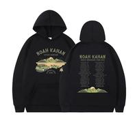 TJ-Sheenbo Noah Kahan Stick Season Printed Hoodie/Sweatshirt, Men's and Women's Autumn/Winter Loose Top (black,XL)