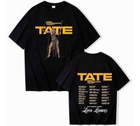 TJ-Sheenbo Tate McRae Miss Possessive World Tour 2025 T-Shirt, Fashion Printed Short-Sleeved Pullover (Black,L)