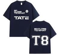 TJ-Sheenbo Tate McRae So Close to What T8 2025 Album T-Shirt, Fashion Printed Short-Sleeved Top (S,Navy Blue)