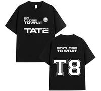 TJ-Sheenbo Tate McRae So Close to What T8 2025 Album T-Shirt, Fashion Printed Short-Sleeved Top (XS,Black)