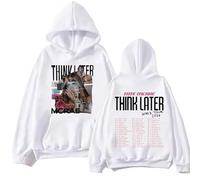 TJ-Sheenbo Tate Mcrae The Think Later World Tour 2024 Graphic Hoodie,Men's & Women's Long Sleeve Sweatshirt (3XL,white)