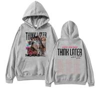 TJ-Sheenbo Tate Mcrae The Think Later World Tour 2024 Graphic Hoodie,Men's & Women's Long Sleeve Sweatshirt (XL,grey)