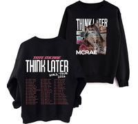 TJ-Sheenbo Tate Mcrae The Think Later World Tour 2024 Printed Sweatshirt, Long-sleeved Unisex Wear (black,XS)