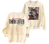 TJ-Sheenbo Tate Mcrae The Think Later World Tour 2024 Printed Sweatshirt, Long-sleeved Unisex Wear (khaki,XL)