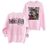 TJ-Sheenbo Tate Mcrae The Think Later World Tour 2024 Printed Sweatshirt, Long-sleeved Unisex Wear (pink,M)