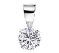 TJC 0.50 Ct Moissanite Solitaire Pendant for Women, Platinum Plated