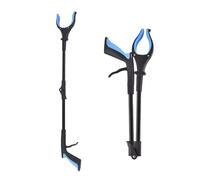 TJC 32inches Foldable Litter Pickers with LED Light, Grabber Stick, Helping Hands for Adults, Disabled Heavy Duty Pick Up Stick Rotating 360 Degree Reaching Aids for Elderly - Blue