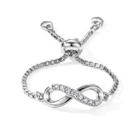 TJC 925 Sterling Silver Moissanite Adjustable Ring for Women, Fit Sizes L-T | Bolo Slider, Infinity/Tree of Life/Solitaire Diamond Look Engagement Promise Ring Fits All, Birthday Gift for Her Kids