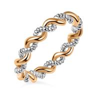 TJC 925 Sterling Silver Rings for Women Twist Silver Band Ring for Women with Platinum, Yellow Gold Plating | Ladies Rings | Promise Band Ring for Men Size S