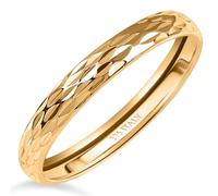 TJC 9ct Italian Gold Wedding Band Rings for Women 2mm Diamond Cut Size P