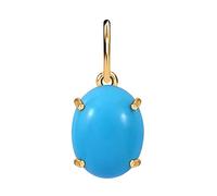 TJC 9ct Yellow Gold AA Sleeping Beauty Turquoise Solitaire Pendant for Women Lobster Clasp Prong Setting