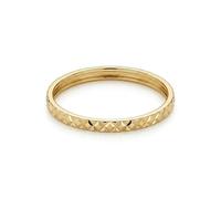 TJC 9K Yellow Gold Diamond Cut Wedding Band Ring for Women, Plain Gold Stackable Minimalist Ring, Promise Anniversary Jewellery Gift for Her Size M