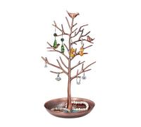 TJC Antique Birds on Jewellery Tree Hanging Jewellery Organiser Necklace Jewellery Display Stand Ring, Earring, Pendant & Bracelet Holder - Bronze