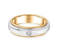 TJC Anxiety Fidget Spinner Ring 925 Sterling Silver, Diamond, Size S