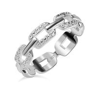 TJC Band Ring White Diamond Size O with Prong Setting in 925 Sterling Silver for Women April Birthstone Metal Wt. 3.06 Grams