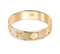 TJC Designer Inspired 9K Yellow Gold Screw Embossed Band Ring for Women, Textured Gold Band Ring, Statement 9K Gold Ring, Stackable Gold Ring, Modern Gold Jewellery Gift Size L