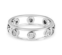 TJC Diamond Band Ring for Women in 925 Sterling Silver Size Q