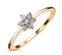 TJC Floral Ring 925 Sterling Silver Rings for Women White Diamond with Platinum, Yellow Gold, or Rose Gold Plating | Prong Setting | Ladies Rings with Gift Box