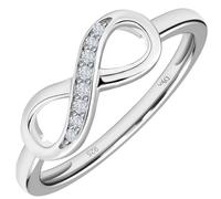 TJC Infinity Ring for Women In 925 Sterling Silver Cubic Zirconia CZ Forever Love Rhodium Plated for Ladies Size T
