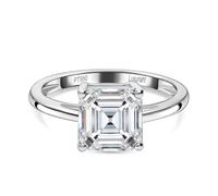 TJC Lab Grown Diamond Asscher Cut Solitaire Ring in 950 Platinum - SGL Certified 2 Ct Engagement Ring with VS Clarity & G-H Color - Luxury Jewelry for Women - Size V