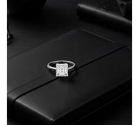 TJC Lab Grown Diamond Asscher Cut Solitaire Ring in 950 Platinum - SGL Certified 2 Ct Engagement Ring with VS Clarity & G-H Color - Luxury Jewelry for Women - Size L