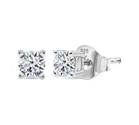 TJC LUXURIANT 0.50 Ct Lab Grown Diamond Solitaire Stud Earrings for Women, SI G/H, 925 Sterling Silver, Rhodium Plated, Push Back, Gift for Her