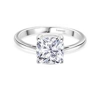 TJC LUXURIANT 5 Ct Lab Grown Diamond Solitaire Ring - 950 Platinum Cushion Cut Ring Solitaire Engagement, Wedding & Proposal Ring for Women Size I