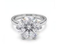 TJC Moissanite 3 Ct Solitaire Engagement Ring for Women 925 Sterling Silver Platinum Plated, Round Solitaire Diamond Look a Like Ring Wedding Promise Silver Ring Jewellery Gift Size R