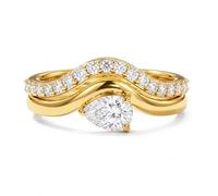 TJC Moissanite Engagement Bridal Ring Set for Women, Sterling Silver Size P