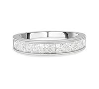 TJC Moissanite Eternity Ring for Women in 925 Sterling Silver Size O Metal Wt. 2.76 Grams