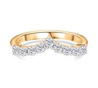 TJC Moissanite Stacking Silver Ring for Women Full Eternity Wishbone | Diamond Look Moissanite Engagement Wedding Eternity Wishbone Ballerina Ring, Anniversary, Birthday Gift for Her, Mom, Wife
