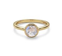 TJC Moonstone Solitaire Ring for Women 925 Silver 18K Gold Vermeil, Size M