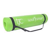 TJC Non-Slip NBR Exercise Mat - 10MM Thickness, Eco Friendly Workout Mat with Carrying Strap for Yoga, Pilates and Fitness, 6.2ft Length & 2ft Width