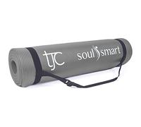 TJC Non-Slip NBR Exercise Mat - 10MM Thickness, Eco Friendly Workout Mat with Carrying Strap for Yoga, Pilates and Fitness, 6.2ft Length & 2ft Width