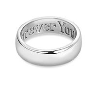 TJC Platinum Plated 925 Sterling Silver I Love You Engraved Spinner Band Ring Stylish Promise for Women Size S