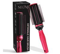 TJC Retractable Detangle Hair Brush for Curly, Straight & Wet Hair - Detangling Round Hairbrush for Blow Dry - Soft Bristle for Long, Thick & Curly Hair - Easy Clean Travel Brush - Pink