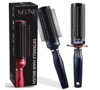 TJC Retractable Detangle Hair Brush for Curly, Straight & Wet Hair - Detangling Round Hairbrush for Blow Dry - Soft Bristle for Long, Thick & Curly Hair - Easy Clean Travel Brush - Navy Blue