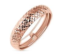 TJC Royal Bali Collection 9K Gold Wedding Band Ring 6mm Diamond Cut for Men & Women, Solid Rose Gold Rings for Women, Wide Court Anniversary Band, Ladies Gold Rings Stackable Style Ring Size T