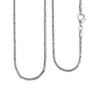 TJC Royal Bali Collection Borobudur Sterling Silver Necklace, Handcrafted Balinese Artisan Chain with Textured Detailing, Lobster Clasp, Timeless Everyday Luxury, 20 Inch