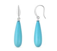 TJC Shell Pearl Drop Earrings for Women in Rhodium Plated 925 Sterling Silver Graduation Gifts for Her Silver Hoops Hypoallergenic Earrings, Birthday Gift for Ladies, Mother, Wife - Sleeping Beauty
