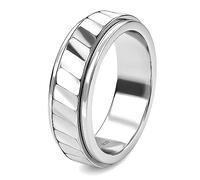 TJC Silver Band Ring for Women Size O with Shinny 925 Sterling Stamped High Gloss Plain Solid Stackable Metal Wt. 3.43 Grams