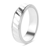 TJC Silver Band Ring for Women Size Q with Shinny 925 Sterling Stamped High Gloss Plain Solid Stackable Metal Wt. 3.43 Grams
