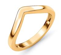 TJC Silver Wishbone Ring for Women, 2mm Thick Wedding Band Ring with Yellow Gold Plating, Ladies Promise Ring, Sizes U