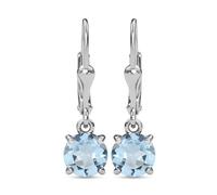 TJC Sky Blue Topaz Dangle Drop Earrings for Women in Platinum Plated 925 Sterling Silver Daughter's Gift for Mother, Girlfriend, Wife November Birthstone with Lever Back Metal Wt. 1.43 Grams