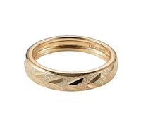 TJC Sterling Silver Diamond Cut Sandblasted Band Ring for Women & Men, 925 Stamped Silver, Yellow Gold Plated Stackable Ring, Promise Ring, Wedding Thumb Band, Modern Jewellery Gift for Her Size O